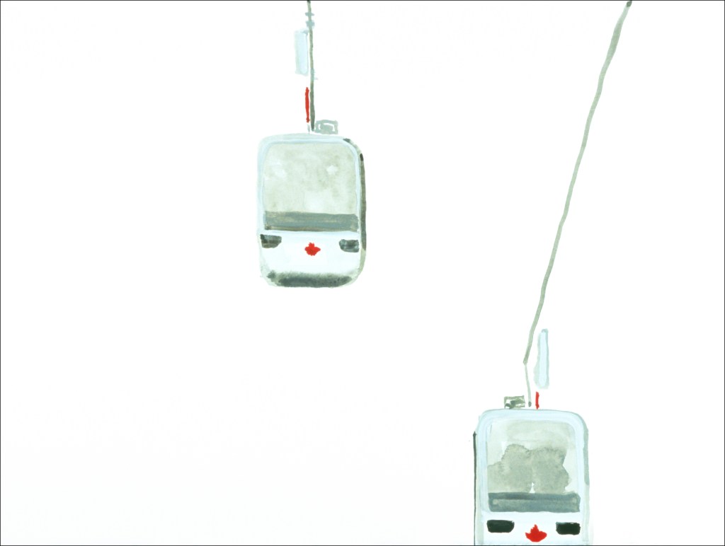 Watercolor painting Gondolas by artist Suzanne Walters. Artwork is watercolor on paper.