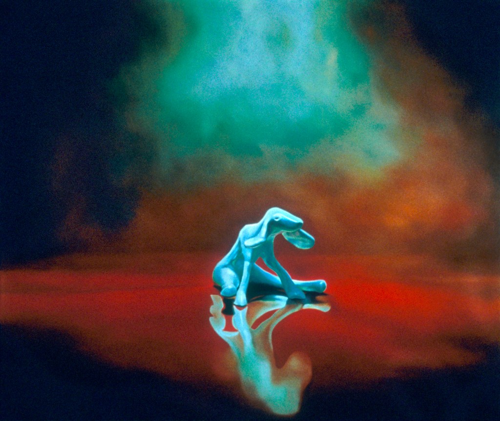 painting untitled (single figure on red ground) by suzanne walters